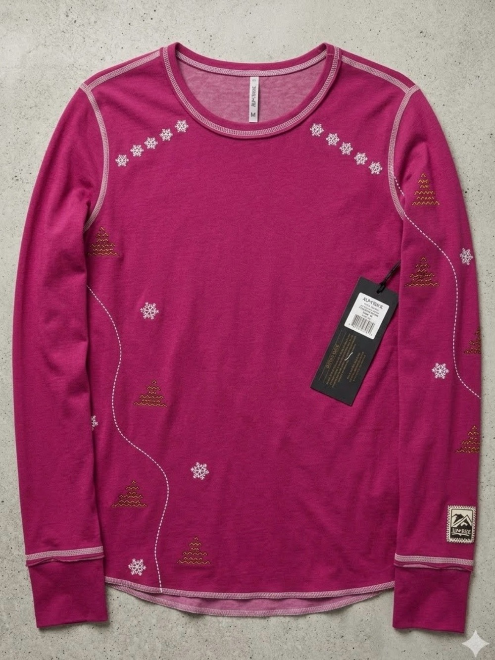 Alp N Rock Fuchsia Long Sleeve Tee with Logo Patch